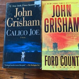 Set of two John Grisham books Calico Joe and Ford County. B7